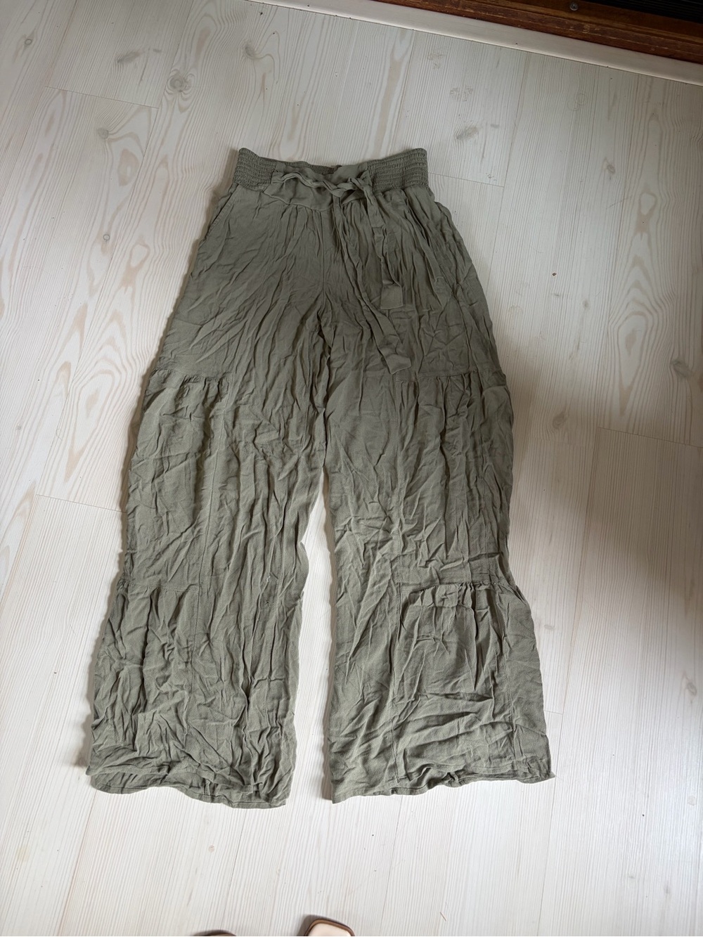 Maurices Olive Green Wide-Leg Pull-On Pants